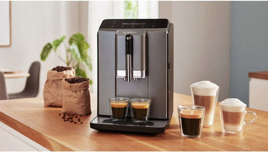 Bosch Αυτόματη Μηχανή Espresso 1300W Πίεσης 15bar με Μύλο Άλεσης Μαύρη TIE20504