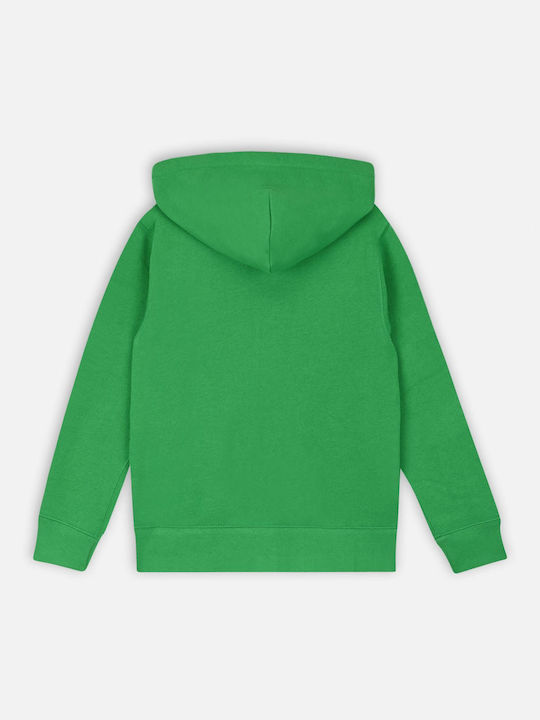 Ralph Lauren Παιδική Ζακέτα Φούτερ Fleece με Κουκούλα Green