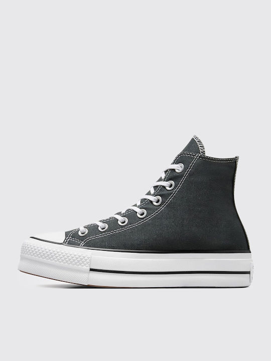 Chuck Taylor All Star Lift Damen Flatforms Stiefel Dunkelgrau