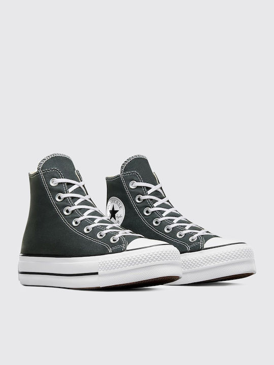 Chuck Taylor All Star Lift Damen Flatforms Stiefel Dunkelgrau