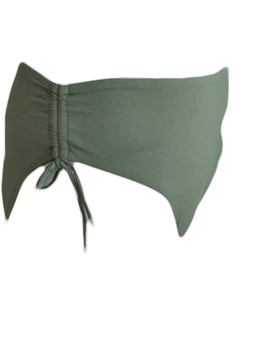 Bikini Inferioare Slip Talie Înaltă Kaki