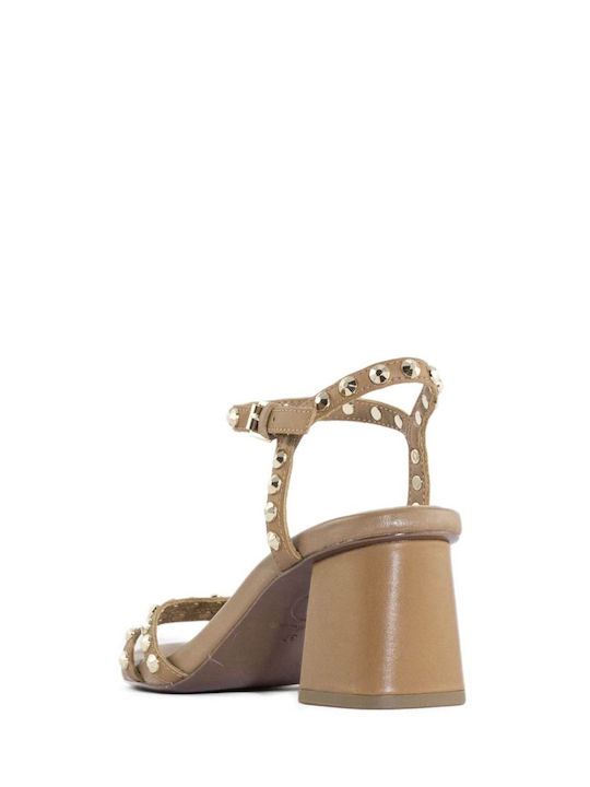 Ash Leder Damen Sandalen in Beige Farbe