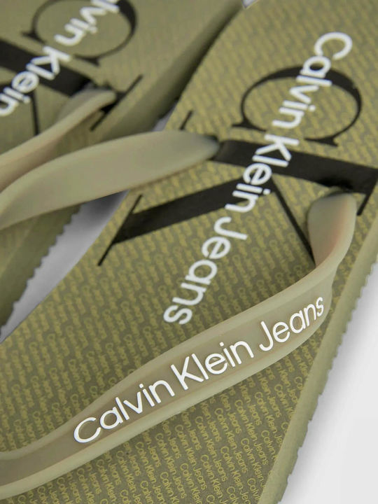 Calvin Klein Men's Flip Flops Khaki