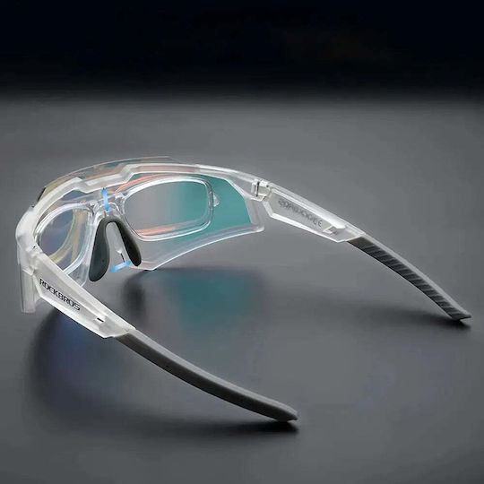 Rockbros Cycling Glasses with White Frame & Photochromic Lenses