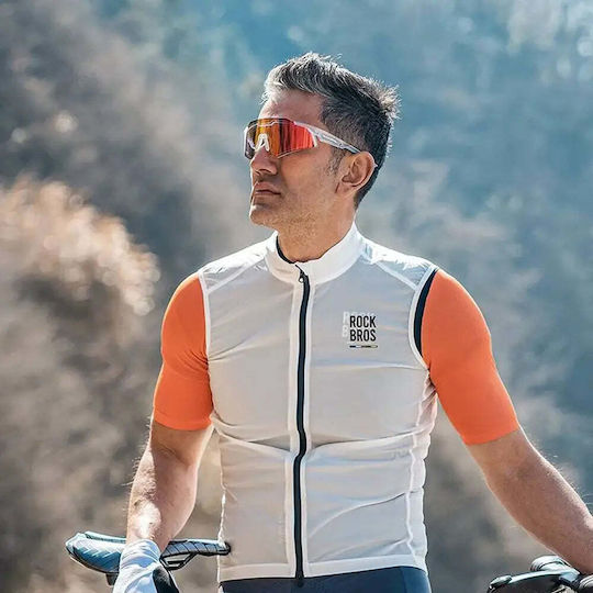 Rockbros Cycling Glasses with White Frame & Photochromic Lenses