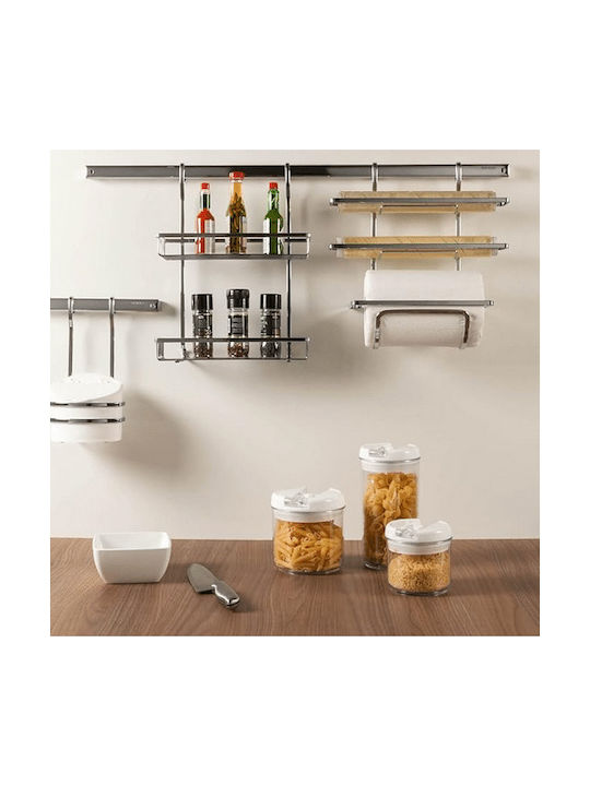 ForHome Montat pe perete Raft Baie Metal cu 2 Rafturi 30x17x40cm
