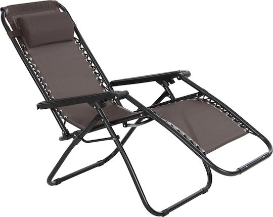 HomeMarkt Relax Companion Ξαπλώστρα-Πολυθρόνα Παραλίας Καφέ Αδιάβροχη