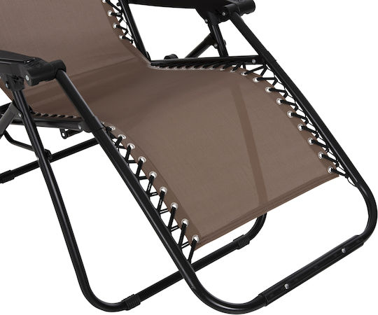 HomeMarkt Relax Companion Ξαπλώστρα-Πολυθρόνα Παραλίας Μαύρη Αδιάβροχη