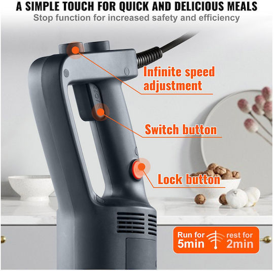 Vevor Commercial Hand Blender 750W with Shaft 508mm