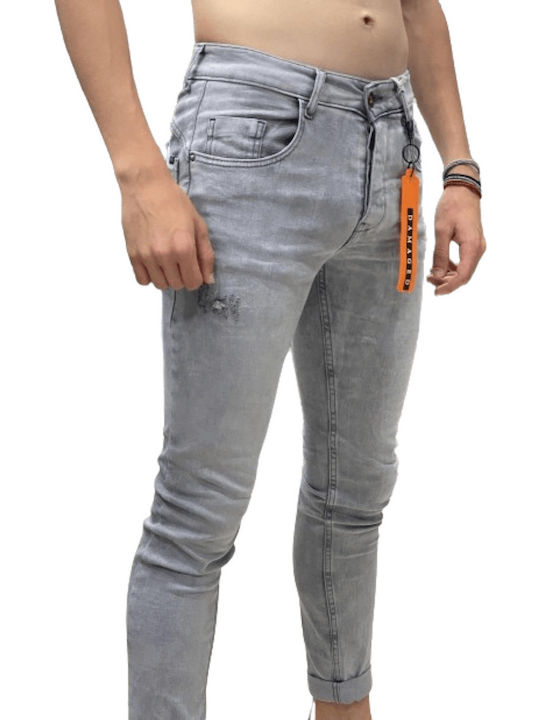 Men's Jeans Pants Elastic with Slim Fit Grey