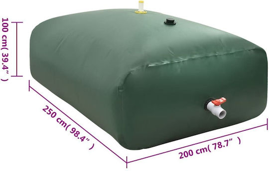 vidaXL Vertical Cylindrical Plastic Storage Tank 5000lt for Water / Petroleum / Oil Green