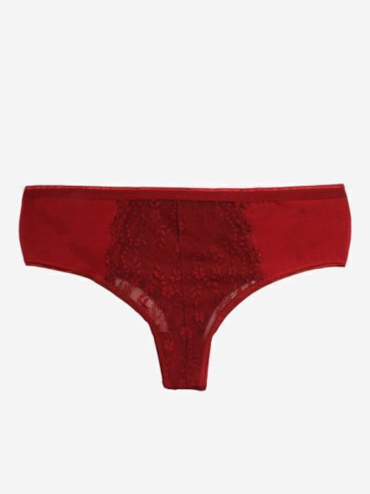 Βαμβακερά Talie înaltă Femei Șir de caractere 3Pack cu Dantelă