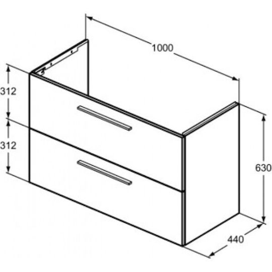 Ideal Standard Πάγκος με Νιπτήρα Natural Oak