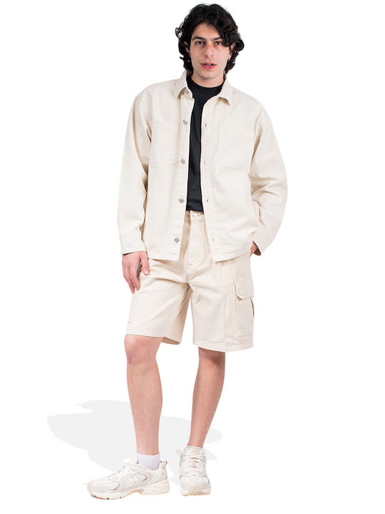 Winston Shirt Jacket Long-sleeved Cotton Shirt Beige