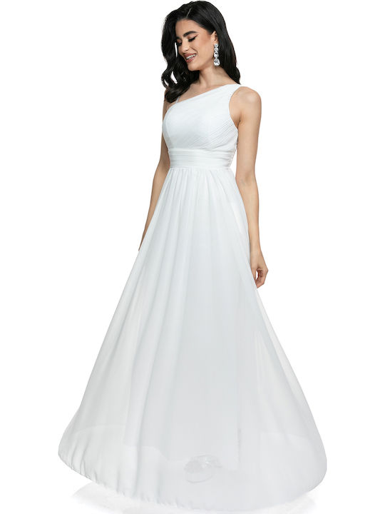 One Shoulder Dress Pleated Bust