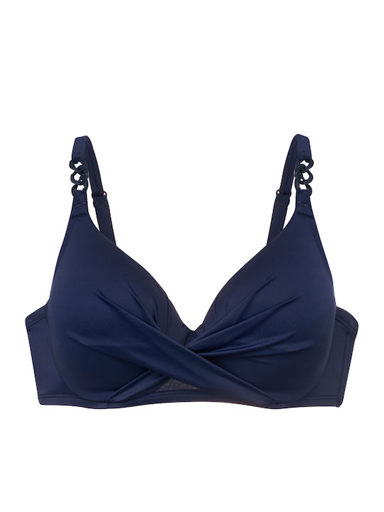 Γυναικείο Μαγιό Σουτιέν Dorina Mesola Μεγάλα Μεγέθη Navy Regular Fit Lycra Cup E