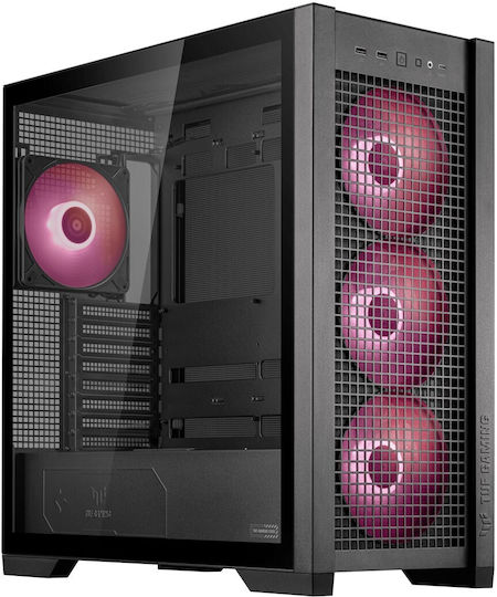 Asus TUF Gaming GT302 ARGB Midi-Turm Computergehäuse mit Seitenfenster Schwarz