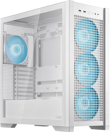 Asus TUF Gaming GT302 ARGB Midi Tower Computer Case with Side Window White