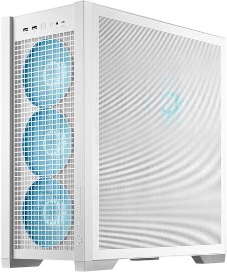Asus TUF Gaming GT302 ARGB Midi Tower Computer Case with Side Window White