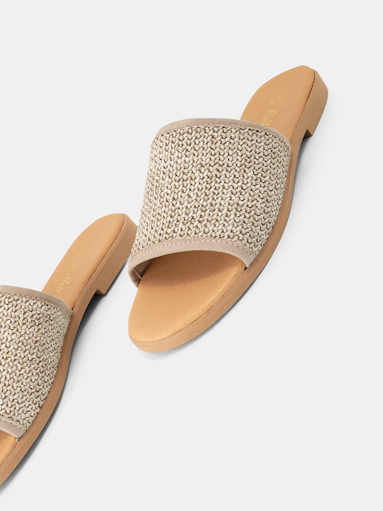 X Si Bolleti Sandals Soft Insole & Straw Band Women's 1142 Straw Taupe Synthetic Leather
