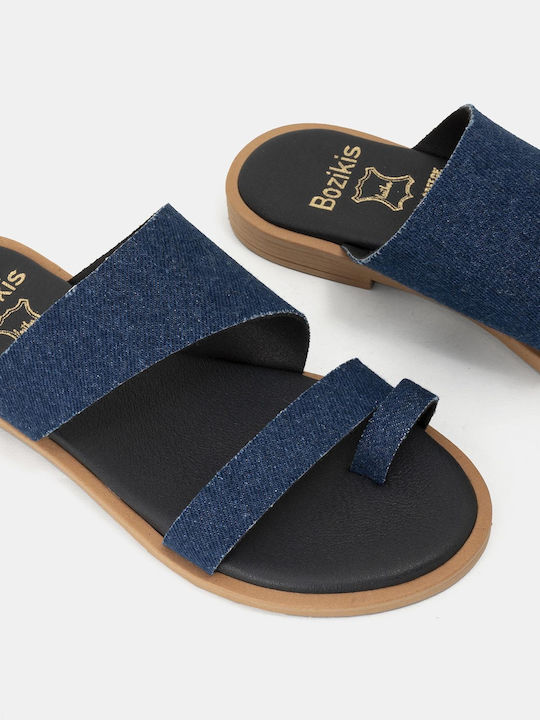 Sandale Bozikis Leather Talpă Moale & Bretele Sandale Casual Damă 211 Jeans Închis de Piele