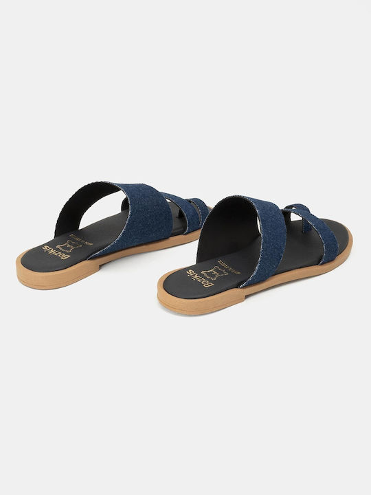 Sandale Bozikis Leather Talpă Moale & Bretele Sandale Casual Damă 211 Jeans Închis de Piele