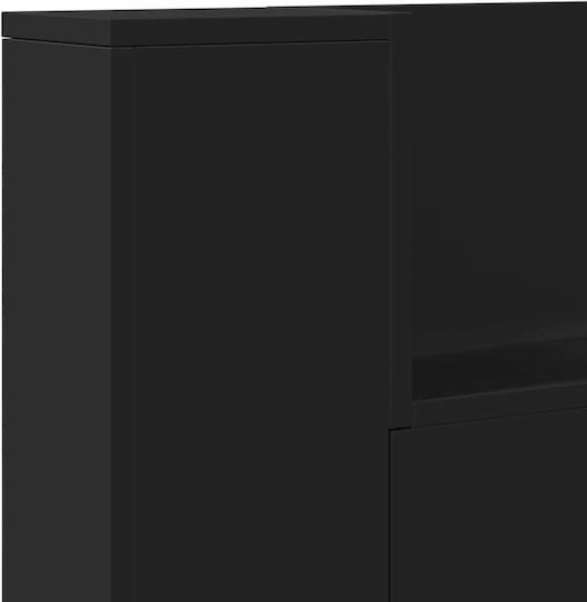 vidaXL Tăblie De Pat Din Lemn Neagră 220x103.5cm