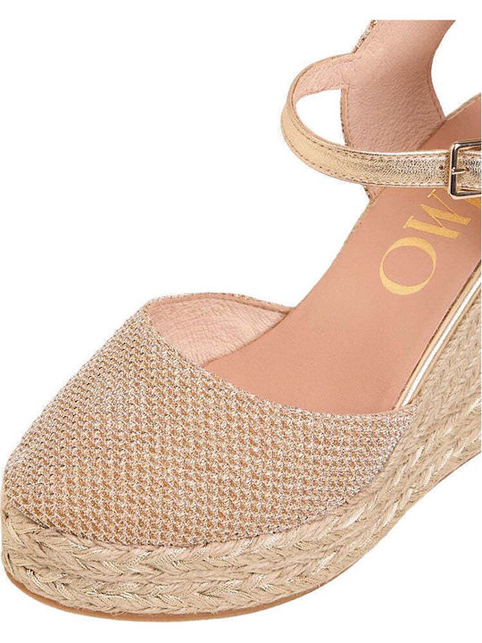 Damenplattformen im Espadrilles-Stil Goldene