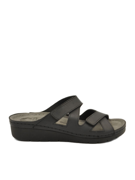 Anatomic Women's Leather Platform Wedge Sandals Black