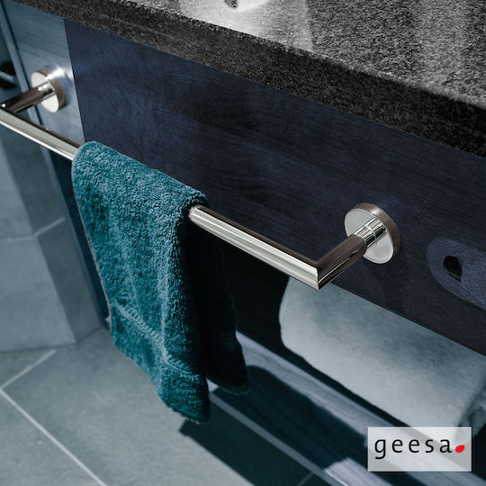 Geesa Single Wall-Mounted Bathroom Rail Silver