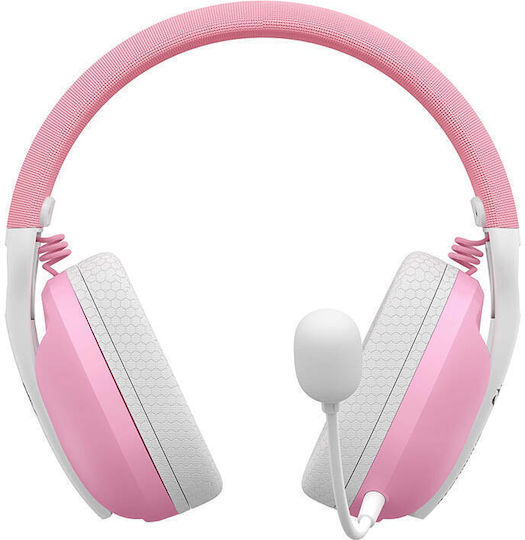 Havit Fuxi H1 Ασύρματο On Ear Gaming Headset με σύνδεση USB Ροζ