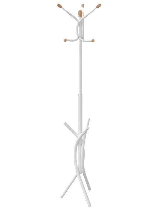 vidaXL Freistehender Kleiderständer Metallisch Weiß 40x40x176cm