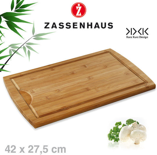 Zassenhaus Rectangular Bamboo Chopping Board Brown 42x27.5cm