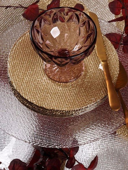 Cryspo Trio Cotton Plate Desert Glass Clear with Diameter 21cm 7pcs