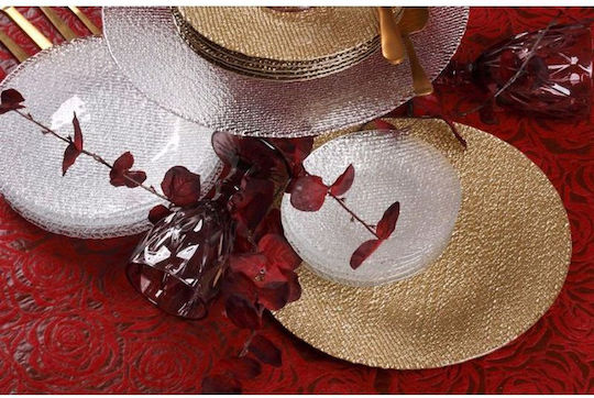 Cryspo Trio Cotton Plate Desert Glass Clear with Diameter 21cm 7pcs