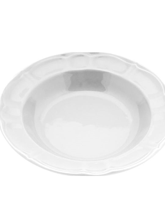 Venus Country Plate Soup Ceramic White with Diameter 22cm