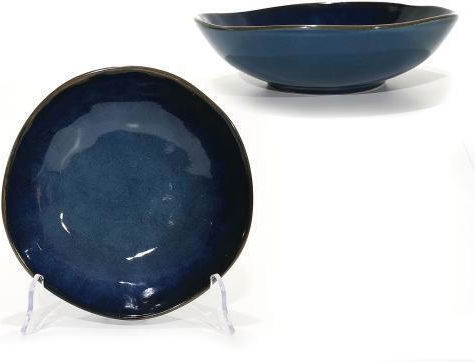 ArteLibre Plate Soup made of Porcelain Blue with Diameter 22cm