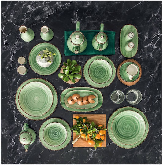 Güral Porselen Avanos Πιάτο Βαθύ από Πορσελάνη Green με Διάμετρο 20cm