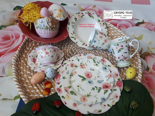 Cryspo Trio Primavera Plate Soup made of Porcelain Beige with Diameter 22cm