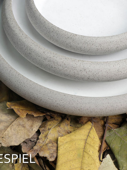 Espiel Sandy Plate Shallow Ceramic White with Diameter 20.3cm