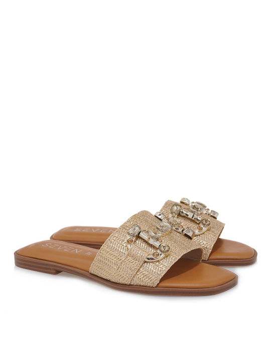 Exe Women's Flat Sandals in Gold Color