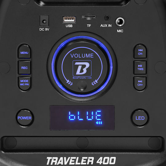 BoomToneDj Ηχείο Traveler 400 TRAVELER400 Μαύρο