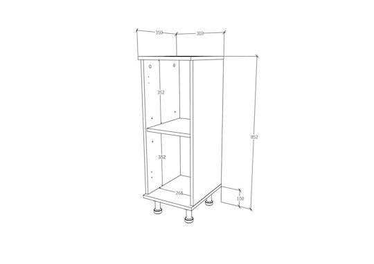 Zaria Bathroom Cabinet L30xW35xH85cm Glossy Grey/Alb