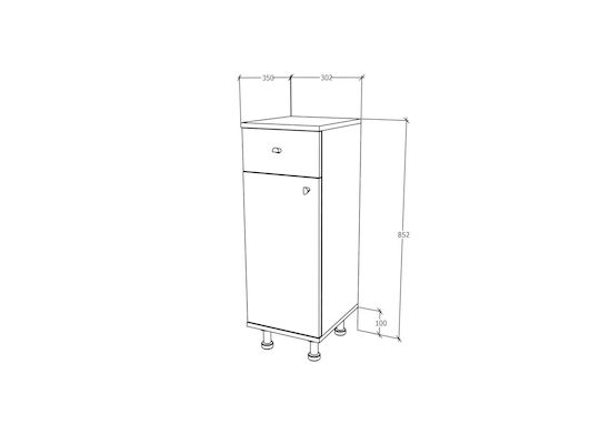 Zaria Cabinet de baie L30xA35xÎ85cm Alb