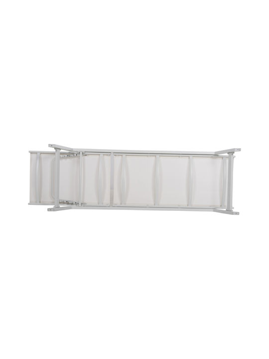 Deckchair Aluminum Rabia with Cushion White 191.5x60x89.5cm.