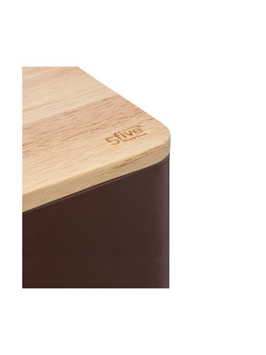 5Five Coffee Box with Lid Metallic Brown 11x11x19cm 1 Pieces