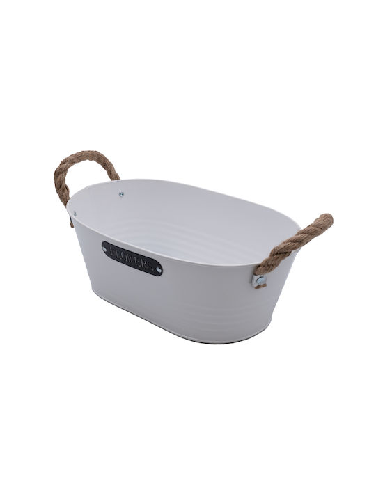 Uncle George Planter Metal Beige 31x19x11cm.