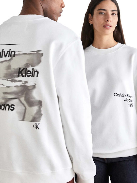 Calvin Klein Logo Men's Sweatshirt White j30j325155-yaf