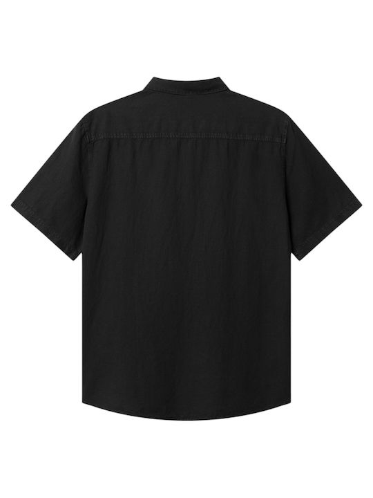 Gabba Men's Shirt Short Sleeve Linen Black