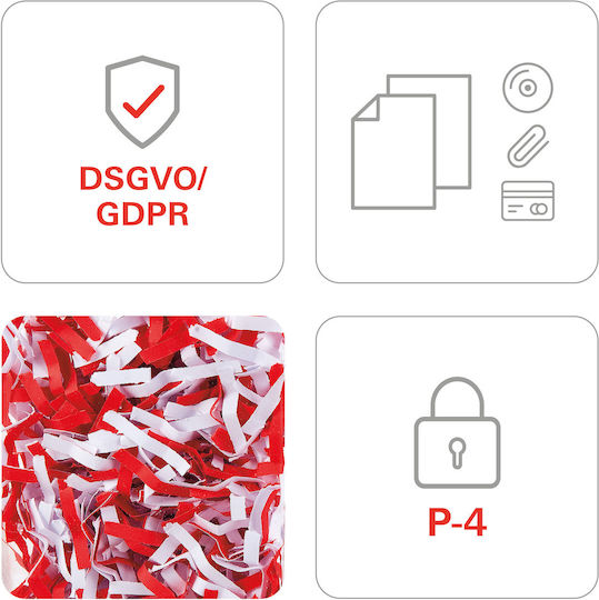 HSM Distrugător de Documente Securio Af350 Tăiere transversală 14 Foi cu Coș 35lt